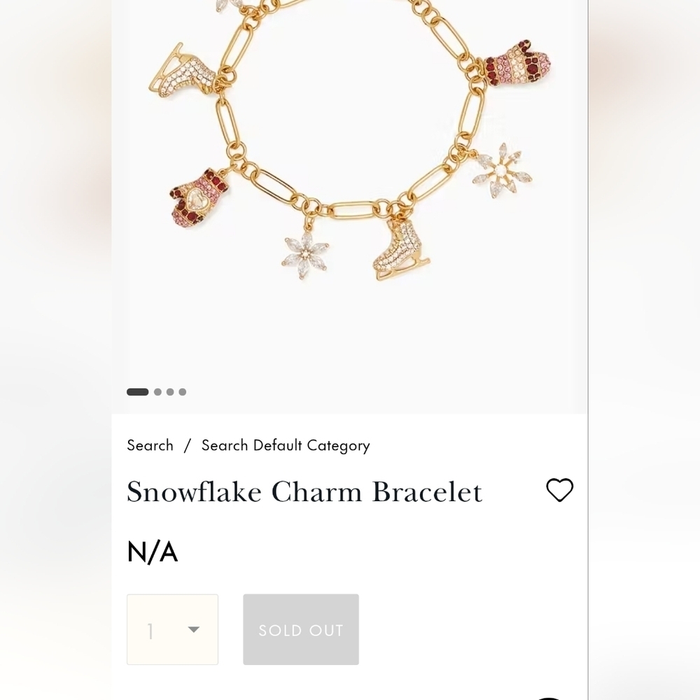 🩶▪️ Kate Spade▪️ Snowflake  Charm Bracelet  $169 ✨️❄️ - Picture 4 of 5